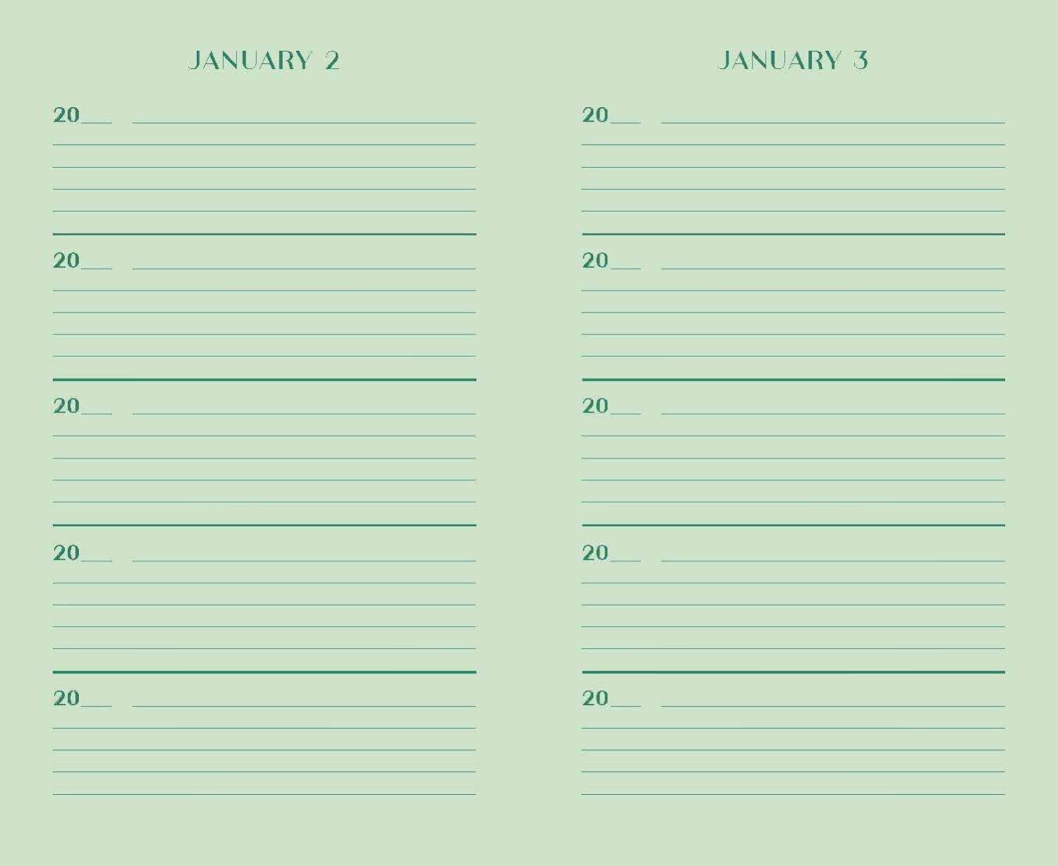 One Line a Day - Green w/Gold