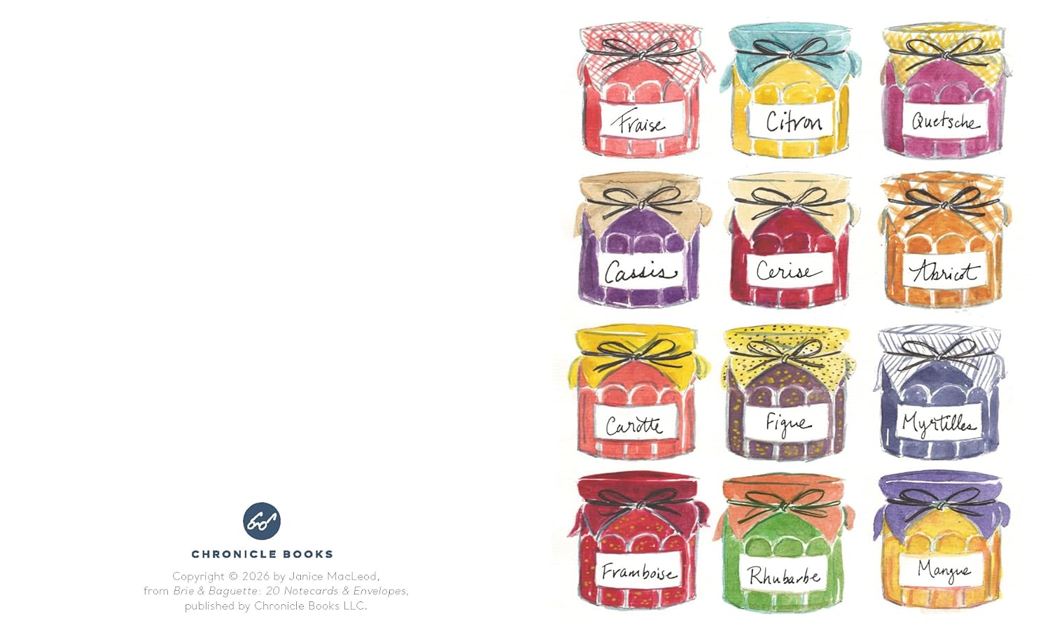 Brie & Baguette Notes - 20 Notecards & Envelopes