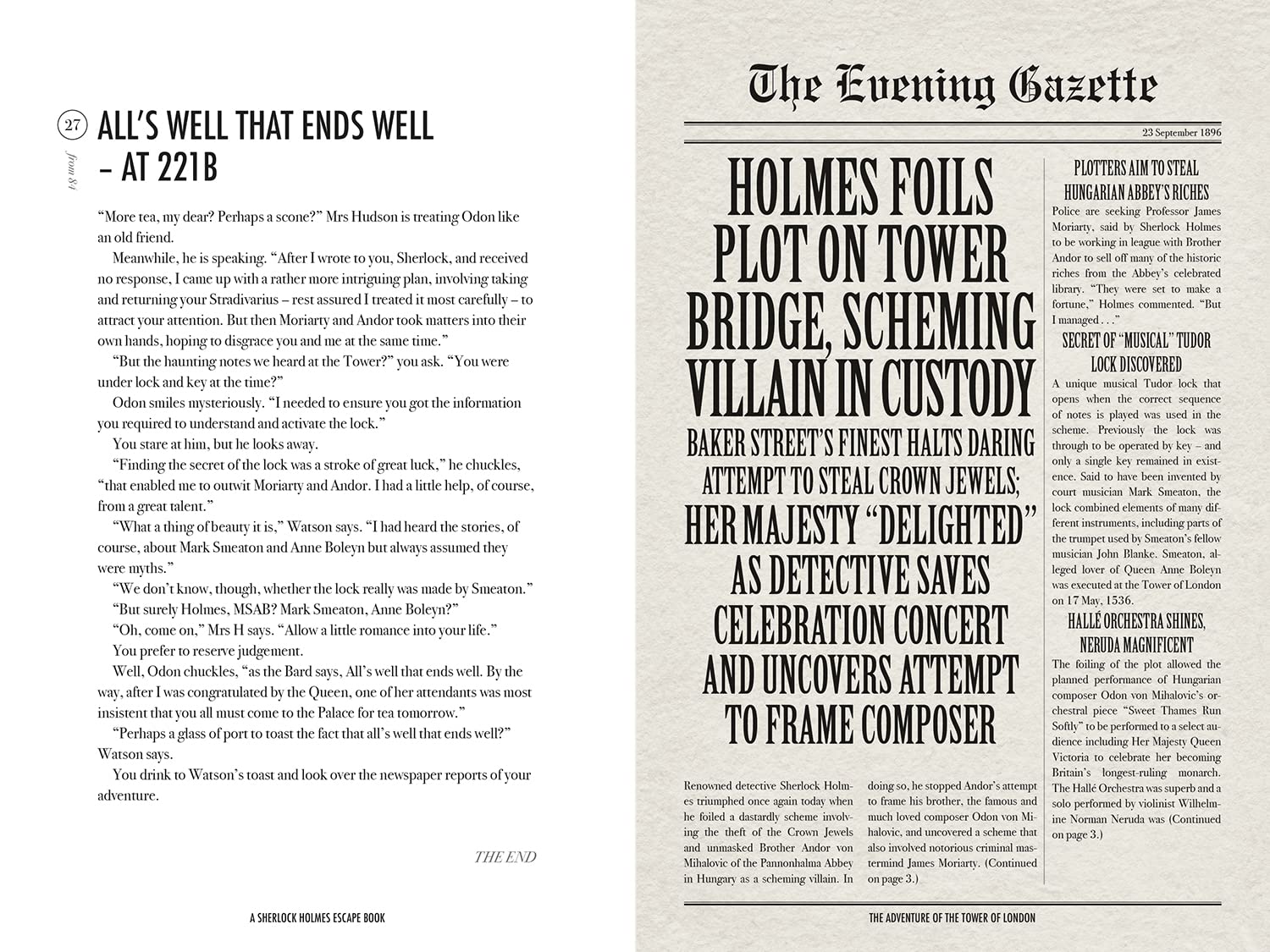 Sherlock Holmes Escape Book - Adventure of the Tower of London