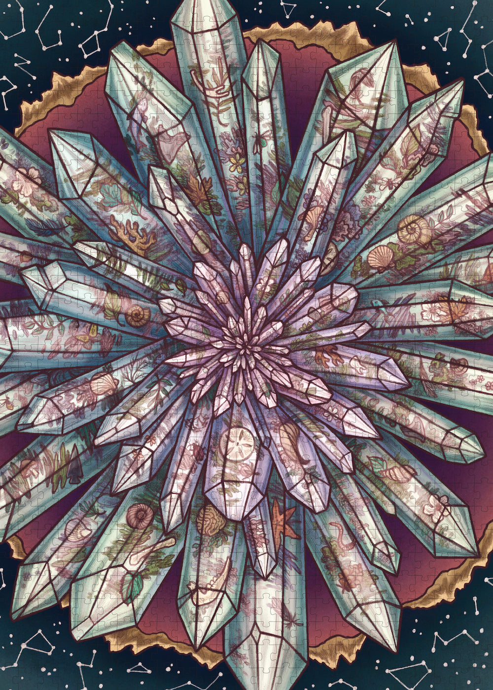 The Illustrated Crystallary Puzzle: Garden Quartz - 750 Pieces