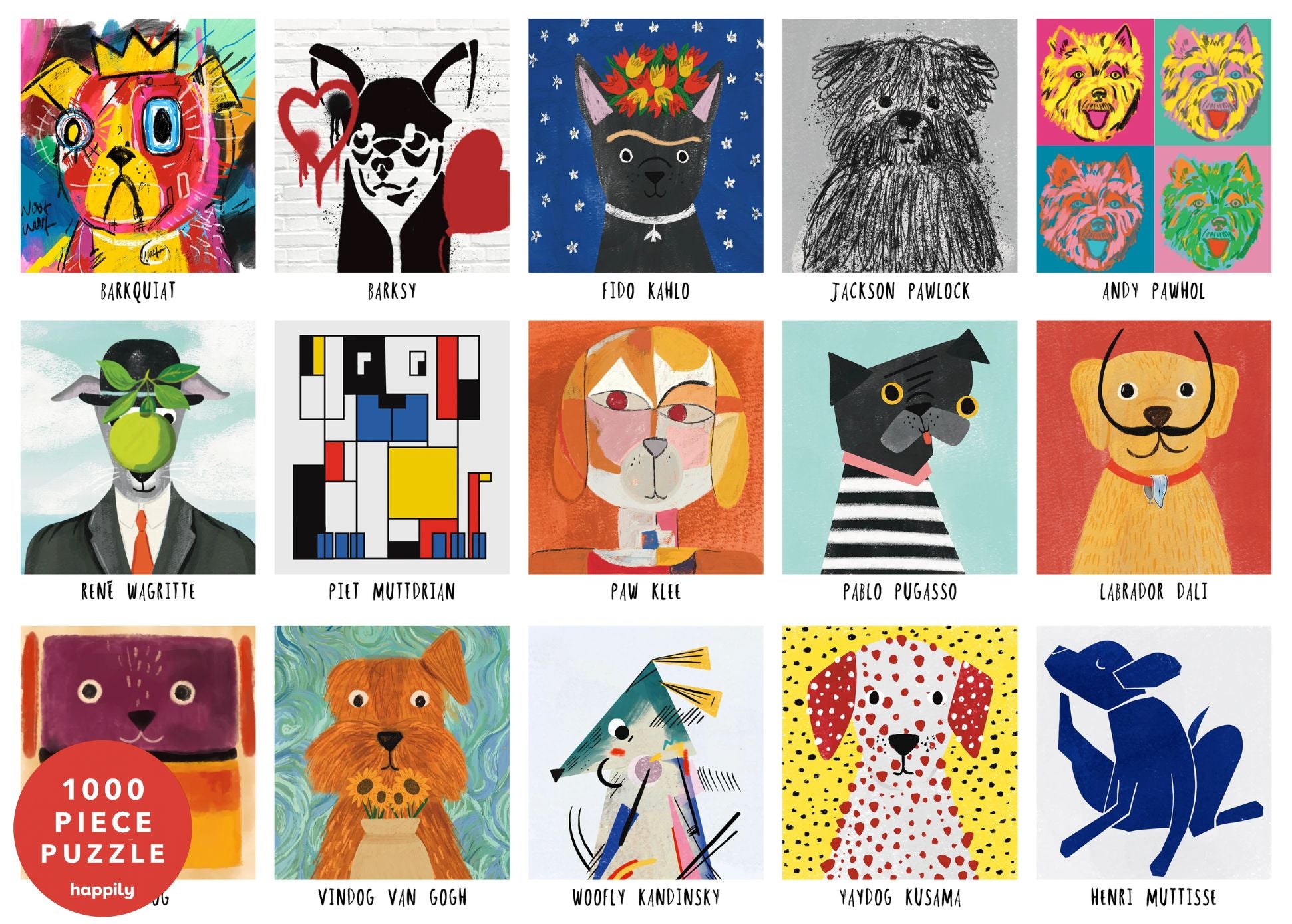 Art Dogs - 1000 Piece Jigsaw Puzzle