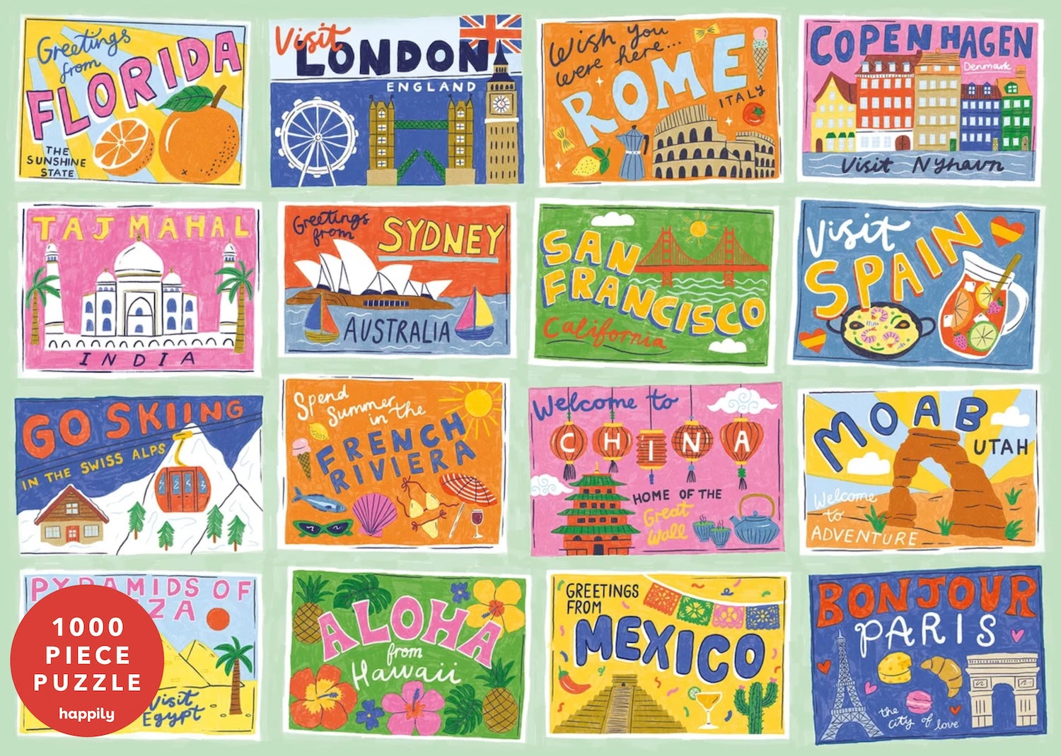 Postcards - 1000 Piece Jigsaw Puzzle
