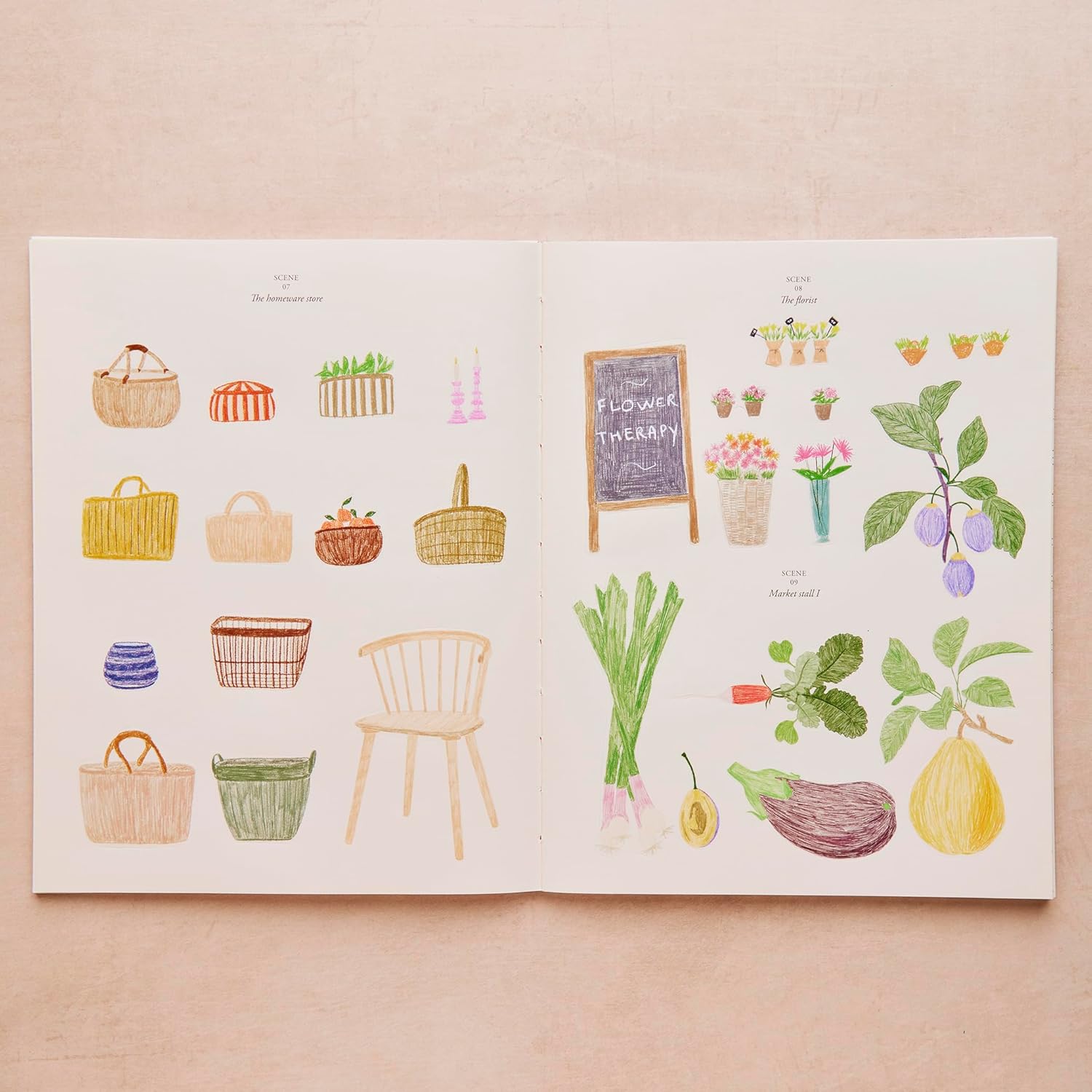 Market Days - Colouring and stickers by Zoé de Las Cases
