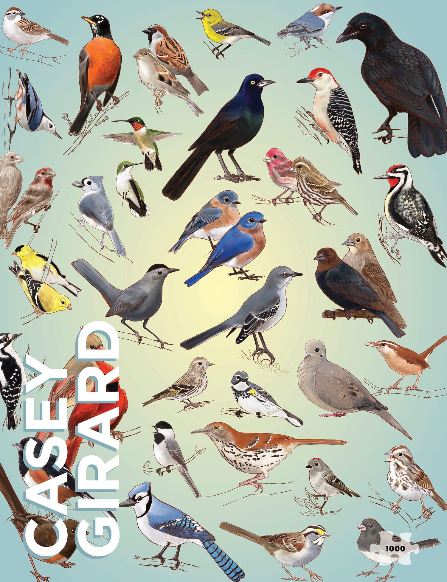 Casey Girard: Backyard Birds 1000 Piece Puzzle