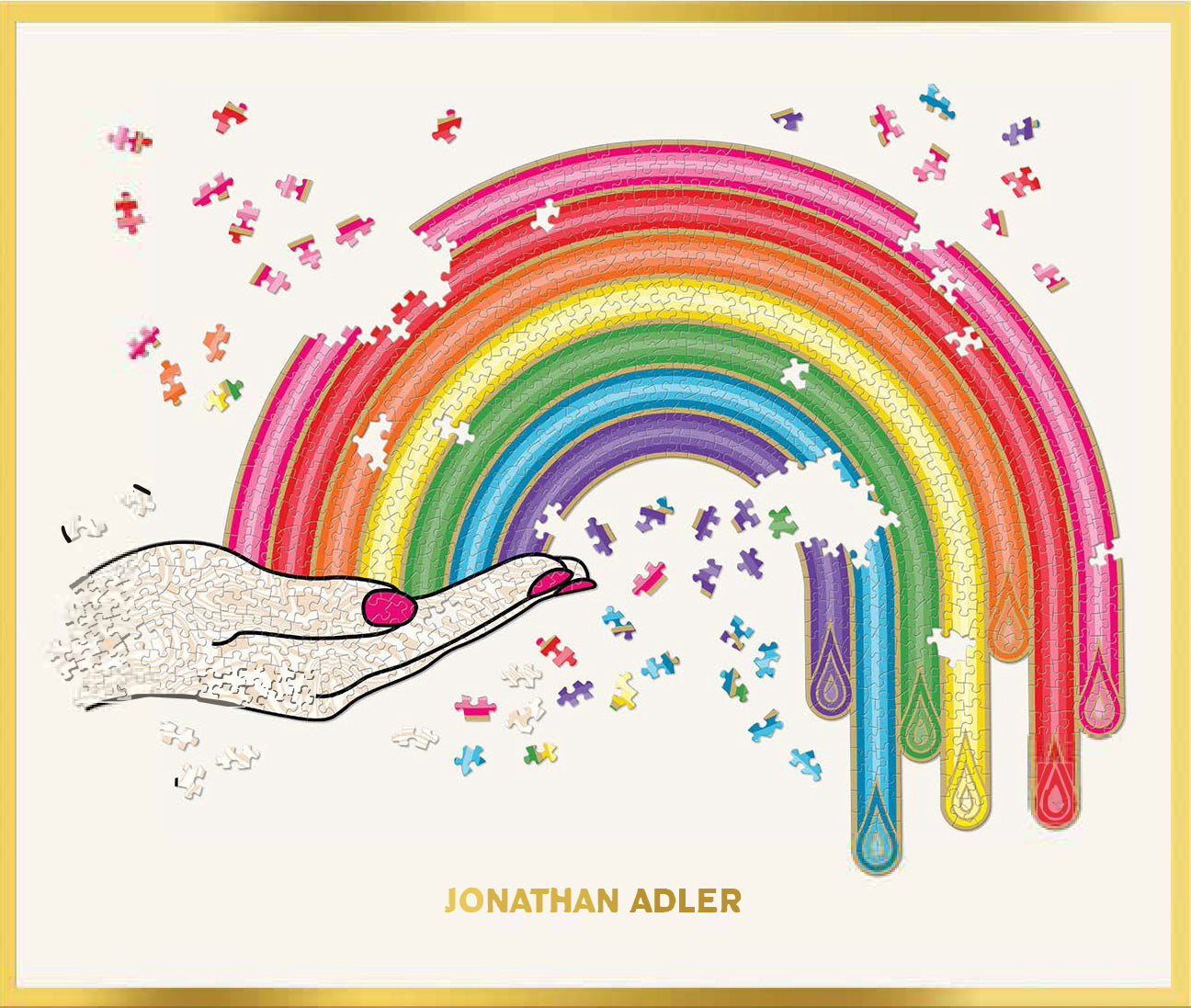 Jonathan Adler Rainbow Hand 750 Piece Shaped Puzzle