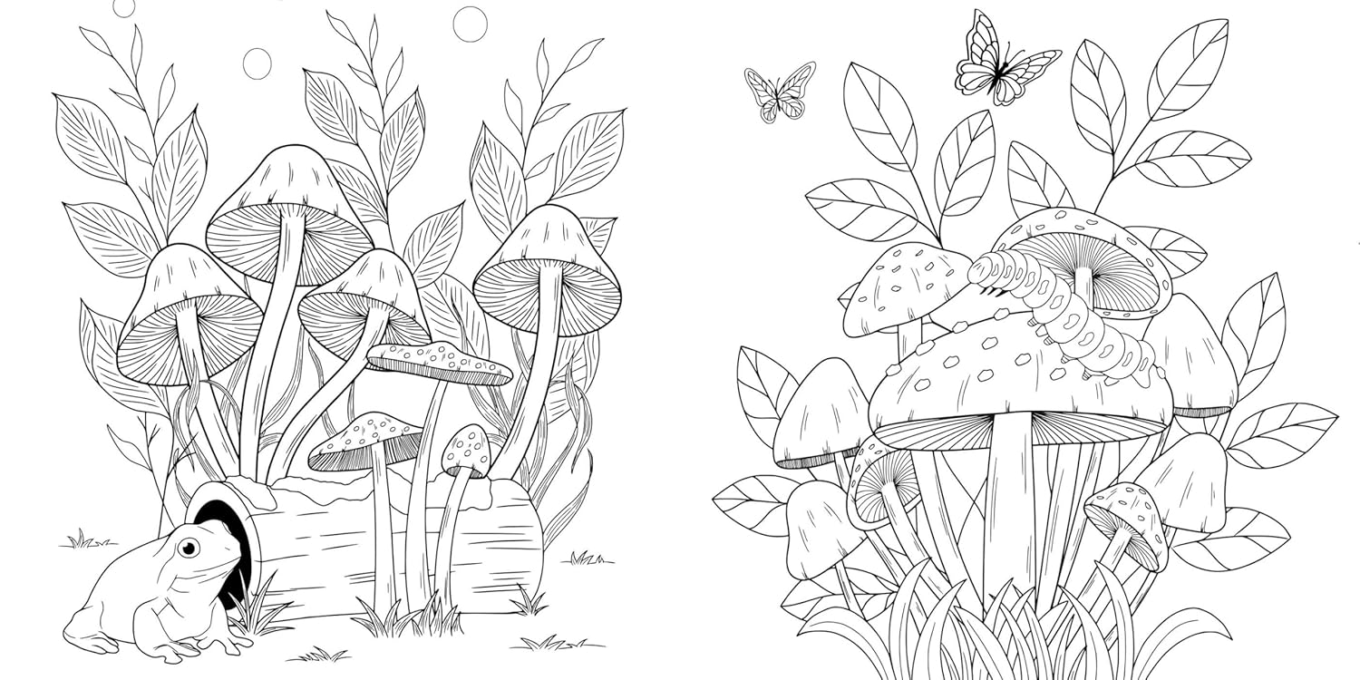 Magic Mushrooms Colouring Book