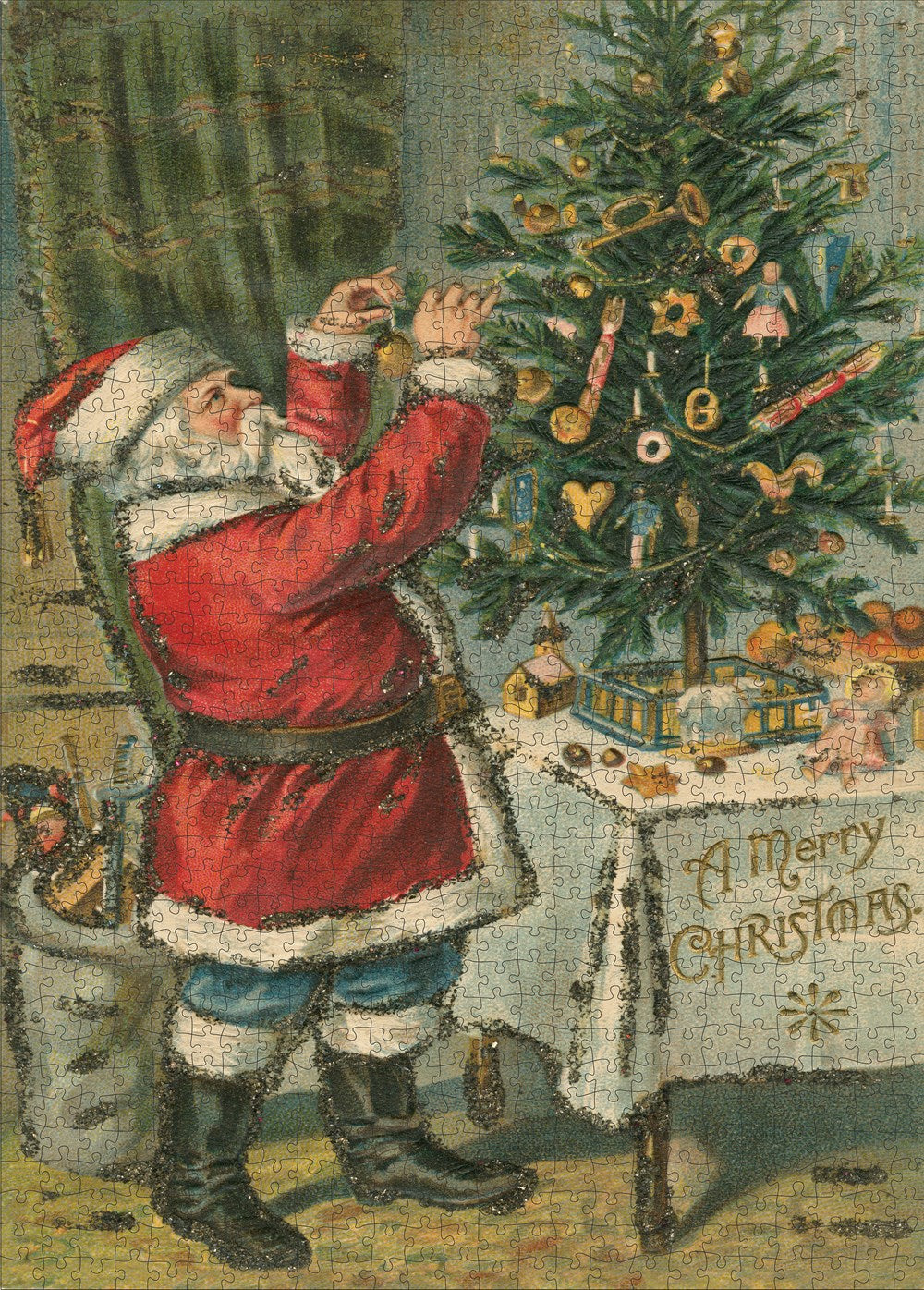 Santa Trims the Tree 1,000 Piece Puzzle