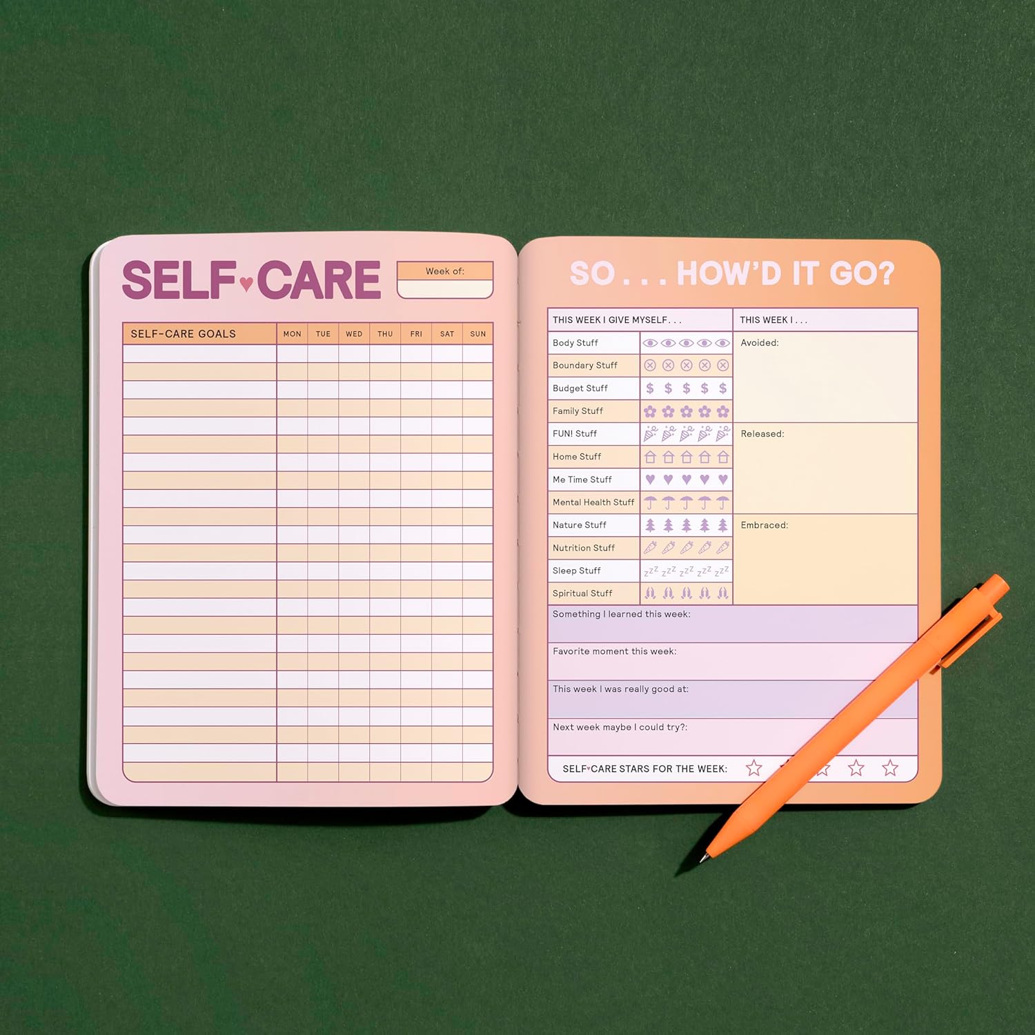 Self-Caring Myself Tracker Notebook