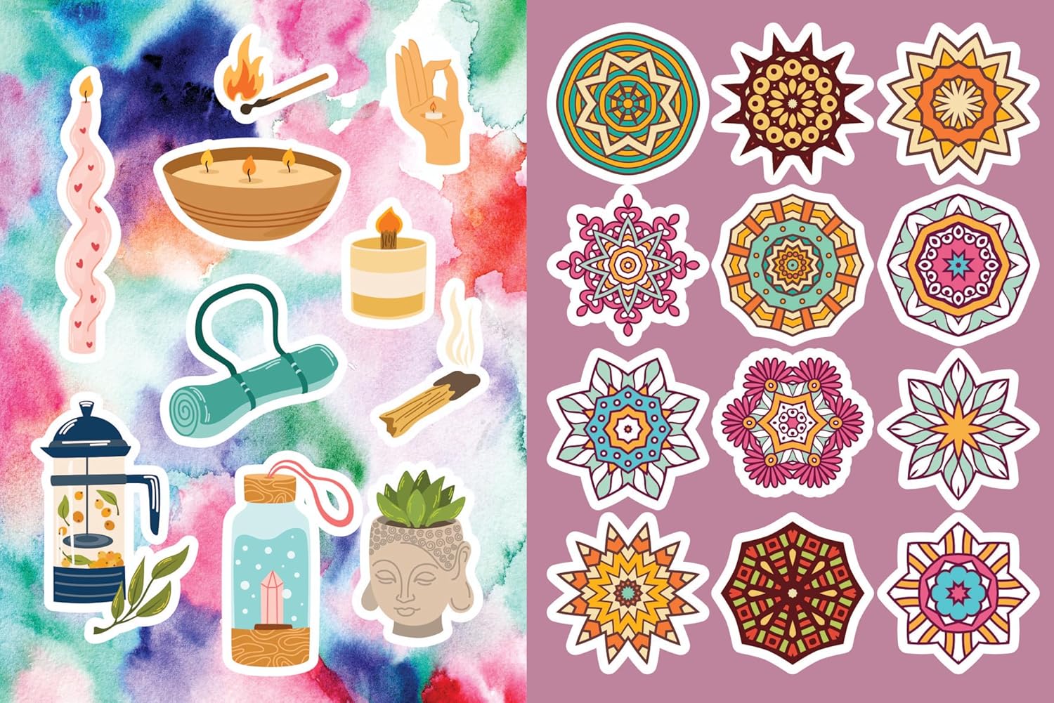 Calming, Meditative and Mindful Sticker, Color & Activity Book: Over 500 Beautiful Stickers