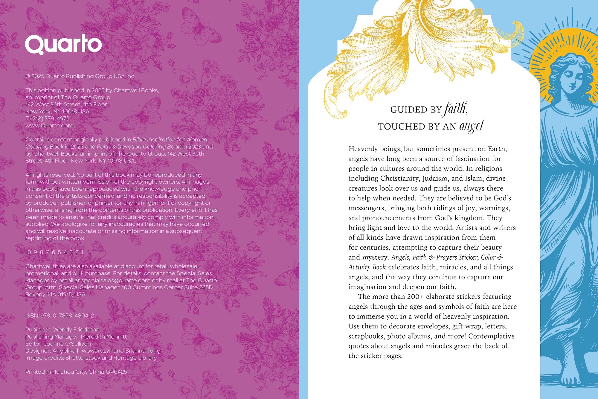 Angels, Faith & Prayers Sticker, Color & Activity Book