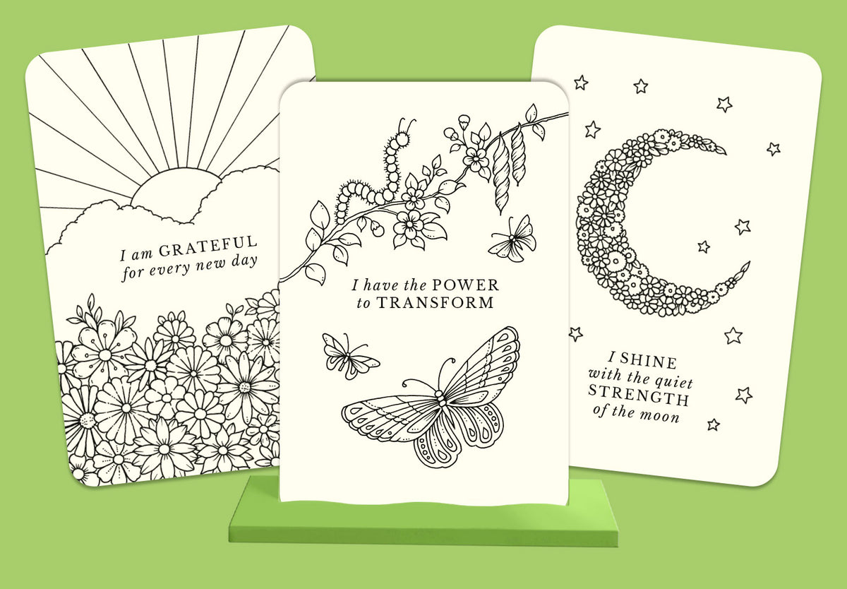 Johanna Basford's Notes from Nature - 30 Affirmations Cards to Colour